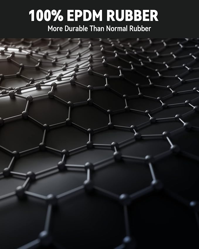 Rubber Bungee Cords Heavy Duty Outdoor with 1.8X Max Stretch & Over 176 lbs Load, 100% EPDM Black Bungee Straps with Crimped S Hooks for Cargo, Tarps, Van, Truck, Motorcycle, Weatherproof (10 Pack)