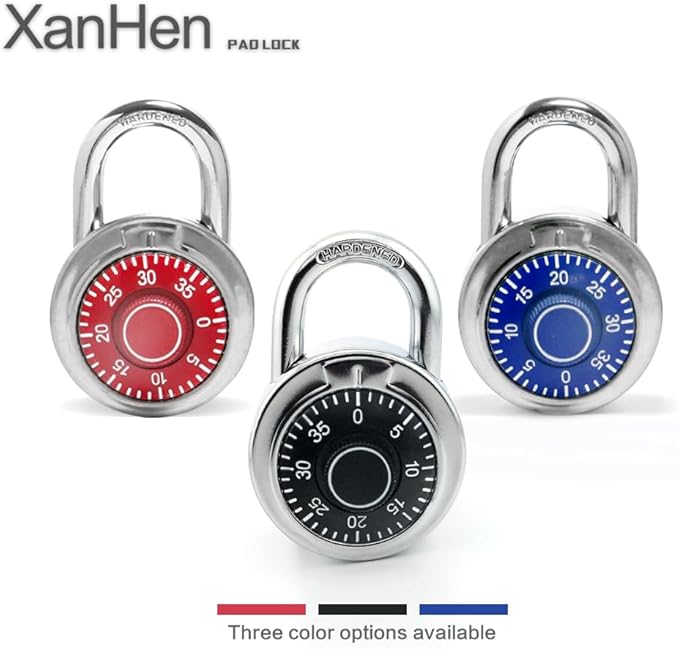 Combination Padlocks with Metal Body, Indoor Use for Gym Lockers & School Locker, ‌Black, 48-Pack