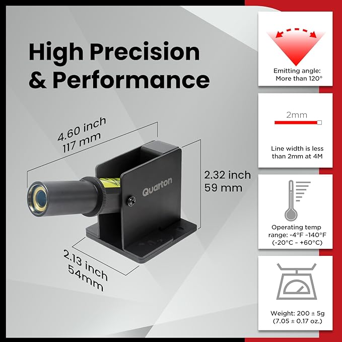 Laser Level ML-100 Red Line Generator for Indoor Large-Scale Cutting, Measuring, Alignment, Construction, Laser Projector, Waterproof, Type-C Charging, Magnetic Base, Class 1 product