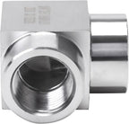 90 Degree Street Elbow - 3/8" NPT Female to 3/8" NPT Female Stainless Steel 304 Heavy Duty Forged Square Barstock Street Elbow Adapter Pipe Fitting (pack of 5)