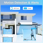 【130° Wide Angle & 2-Way Audio】 Outdoor Wireless Security Camera System, Wireless Cameras for Home Security, WiFi Video Surveillance Systems DVR Kits