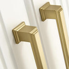 10 Pack 5 Inch(128mm) Hole Center Brushed Champagne Bronze Modern Cabinet Pulls Kitchen Cabinet Handles Kitchen Cabinet Hardware Timeless Drawer Pulls for Dresser Wardrobe, Champagne(5x10)