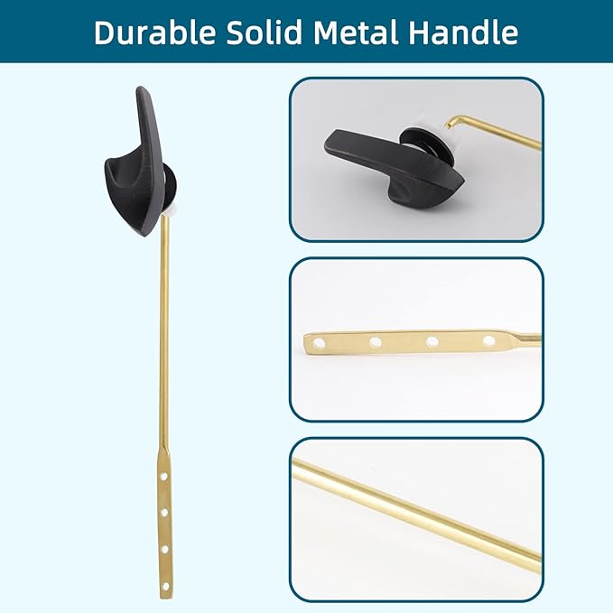 Universal Metal Front Mount Toilet Handle Replacement Kit Compatible with Kohler Toilet Tank Parts, Toilet Flush Lever Handle with Flapper Chains, Oil Rubbed Bronze