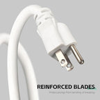 30 Ft Outdoor Extension Cord - 12/3 SJTW Heavy Duty White Extension Cable with 3 Prong Grounded Plug - Power Cord for Lawn, Garden, Appliances