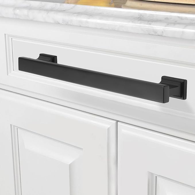 COTYKILEY 10 Pack 6-1/4Inch(160mm) Matte Black Cabinet Handles Black Kitchen Cabinet Pulls Cabinet Door Handles Kitchen Cabinet Hardware