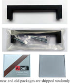 30 Pack Matte Black Cabinet Pulls 3 3/4 Inch Hole Centers Stainless Steel Square Drawer Pulls Black Cupboard Handles Modern Kitchen Cabinet Hardware