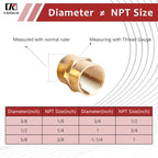 Hex Couplings, 3/8" NPT Female To Female Brass Hex Nipple Adapters, Brass Pipe Extension Fittings for Oil/Air/Water/Gas Systems. (12 Pack)