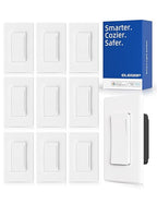 ELEGRP Smart Dimmer Light Switch DTR10, Single Pole Setup, 2.4GHz Wi-Fi Touch Dimmer Compatible with Alexa and Google Assistant, Needs Neutral Wire, No Hub Required, UL&FCC Listed, White, 10 Pack