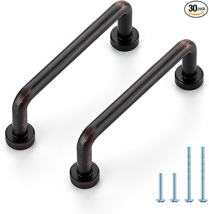 JOY DECOR Cabinet Pulls – 3 Inch Hole Center, Oil Rubbed Bronze, 30 Pack, Zinc Alloy Cabinet Handles for Drawers & Cupboard – Vintage Style Hardware for Kitchen, Bathroom, Dresser, Furniture Makeover