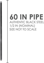 Pipe Decor 1/2” x 60” Malleable Cast Iron Pipe, Pre Cut, Industrial Steel Grey Fits Standard Three Quarter Inch Black Threaded Pipes Nipples and Fittings, Build Vintage DIY Furniture, 4 Pack