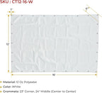 Mytee Products 12' x 16' White Canvas Tarp 12oz - Water Resistant & Breathable - Heavy Duty Tarps - Multipurpose Tarpaulin Cover for Camping Tent