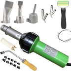 Beyondlife 1600W Plastic Welding Kit Hot Air Welder Heating Gun PVC Vinyl Rod Welding Hot Gas Pistol Tool, with Various Welding Nozzles, Handheld Floor Groover