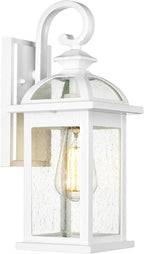 Darkaway Outdoor Lights Fixtures Wall Mount, Outdoor Wall Sconce with Seeded Glass, Waterproof Exterior Lights for House, Front Porch, Patio (1 Pack, White)