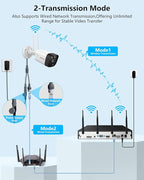 2-Way Audio & PIR Detection 5.5MP Dual Antennas Enhance WiFi Wireless Camera System Surveillance Outdoor Wireless Security Cameras System Video Surveillance DVR Kit