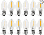 C7 0.6W 2700K Featuring Standard E12 LED Bulb Candelabra Base Replacement Night Light 12 Pack