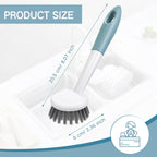 Patelai 24 Pack Kitchen Scrub Dish Brush with Long Handle Dish Scrubber with Stiff Bristles Scrub Brushes for Kitchen Dishes Washing Tools, Pots, Pans and Sink Cleaning (Celadon)