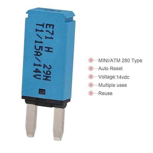 E71 Auto-Resettable Blade Fuse - Low Profile ATM Mini 15A, UL Certified (5-Pack)