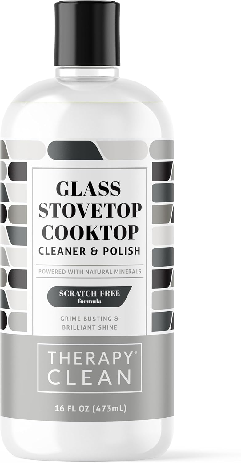 Therapy Glass Cooktop Cleaner 16 oz - Glass Stove Top Cleaner and Polish for Ceramic, Electric, Induction and Flat Top Surfaces