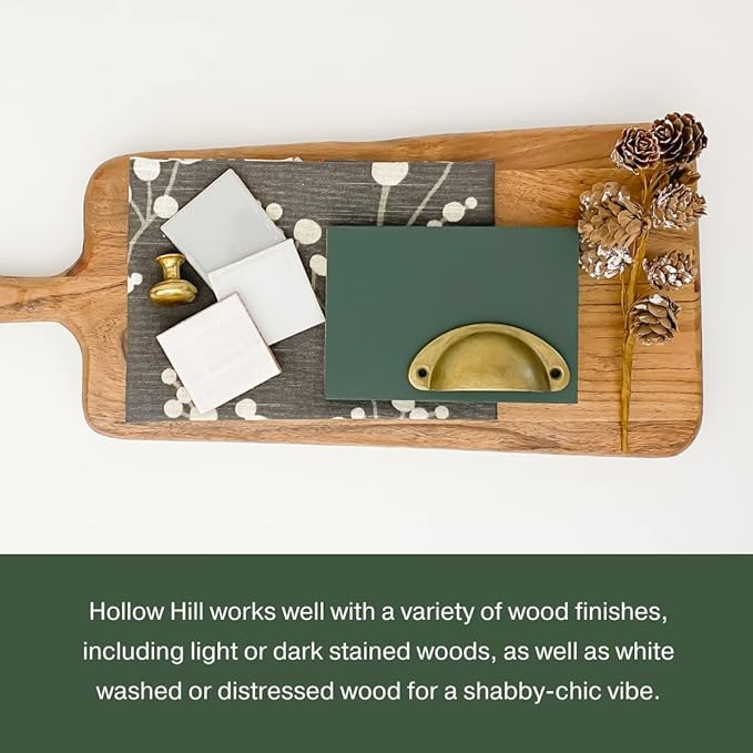 Country Chic All-in-One Chalk Paint for Furniture, Cabinets, Home Decor, Eco-Friendly, Matte Finish, Built-In Primer & Top Coat for Wood, Metal - Hollow Hill (Dark Green) - 4 oz (118 ml)