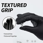 Jointown Vinyl Exam Gloves- 4 mil Safty Glove Latex-Free & Powder-Free, SGBE 8001 Synmax Disposable Medical Glove Small (2 Boxes of 100, Black)