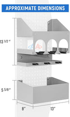 AA Products P-SH-Power Tool Organizer Wall Mount Designed for 13''D Van Shelving Storage, Three Layer 13" W Steel Power Tool Charging Station Organizer