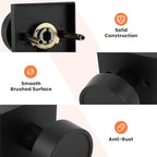 Haidms Black Passage Door Knobs Interior, Heavy Duty Round No Key Matte Black Closet Door Knobs for Hall Closet, Passage Door Knob Hallway (5 Pack)