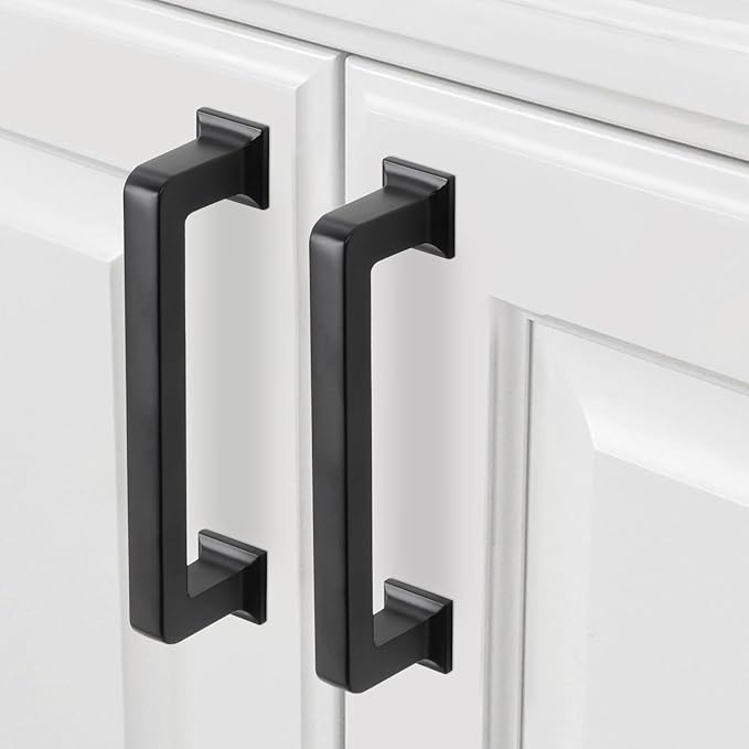COTYKILEY 10 Pack 3.75 Inch(96mm) Matte Black Kitchen Cabinet Handles Cabinet Pulls Cabinet Door Handles Kitchen Cabinet Hardware Cupboard Drawer Pulls Dresser Handles