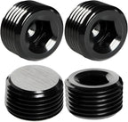 70 Pcs Black Carbon Steel Pipe Plug Fitting, 5 Sizes 1/8" 1/4" 3/8" 1/2" 3/4" NPT Male Internal Hex Thread Socket Pipe Plug Fitting Assortment Kit