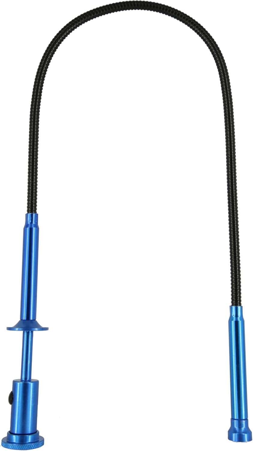 24.4 in Claw Grabber Tool,Bendable Hose Reacher Pickup with LED Light,4 Claw Picking Tool for Garbage Litter Pick Home Sink Drain and Metal Small Items. (Blue)