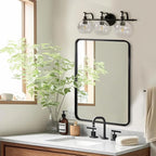 ANDY STAR Black Bathroom Light Fixture, 3 Light Vanity Lights, Rustproof Wall Lights Over Mirror, Rustic Wall Mounted Lamp, Modern Wall Sconces for Mirror, Powder Room, Bedroom