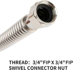 Solimeta 2 Pack Heavy Duty Durable Stainless Steel Corrugated Water Heater Connector Flexible for Water Heater Water Softener, 24“ Length