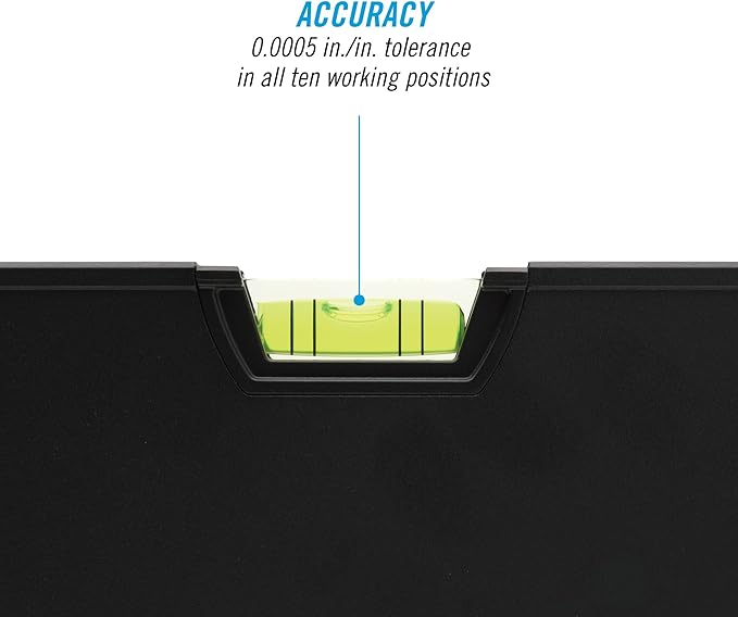 CHANNELLOCK 72-Inch, Professional-Grade Aluminum Box Level with Solid Block Acrylic Vials, 5200-0072