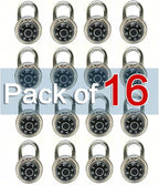 LanuBe Lock Standard Dial Combination Lock, 2 in. Wide, with Different Combinations, Black Turnplate, Pack of 16; Lock for School, Employee, Gym & Sports Locker, Case, Toolbox, and so on