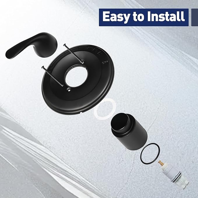 Matte Black Shower Handle T13020-BL- Replacement for Delta Classic 13/14 Series Single-Function Trim Kit, Compatible with Delta R10000 Series Shower Valves(Cartridge Included)