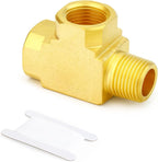 GASHER 1Pc Brass Tee Fitting, 3/8" FNPT x 3/8" FNPTx 3/8" MNPT Pipe Fittings, Male Run Tee