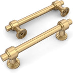 Amerdeco 10 Pack Champagne Bronze Cabinet Pulls 3.75 Inch(96mm) Hole Center Drawer Pulls Cabinet Hardware Kitchen Cabinet Handles for Bathroom Dresser Pulls ZH0069