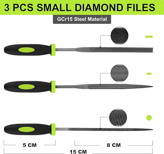 Yougfin 17 pcs File Set, 12 pcs Needle Files and 4 pcs Large Metal Files with Tool bag, Ideal Hand Tool for Woodwork, Metal, Model & Hobby Applications