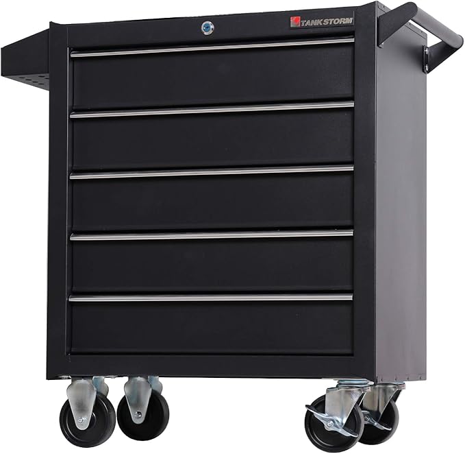 Tool Chest Heavy Duty Cart Steel Rolling Tool Box 5 Drawer Cart (TZ35-BK)