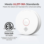 SITERLINK Smoke Detectors,UL217-9th Listed Smoke Alarms with Replaceable Battery,Photoelectric Sensor Smoke Detector with Test-Silence Button,Fire Detectors for Home,House,GS509A 8-Pack