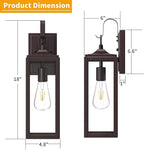 18'' Large Outdoor Wall Lights 2 Packs, Modern Brown Exterior Lighting Fixtures, Waterproof Outdoor Sconces Porch Light for House Wall Mount, Farmhouse Wall Lanterns for Front Door, Garage