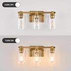 3 Lights Bathroom Lighting Fixtures Over Mirror Gold Bathroom Vanity Light Fixture Farmhouse Vanity Light Vintage for Bedroom Living Room Hallway