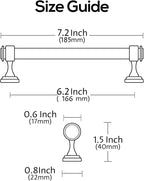 Alzassbg 10 Pack Polished Chrome Cabinet Pulls, 6-1/4 Inch(160mm) Hole Centers Cabinet Handles Kitchen Hardware Straight Bar for Cabinets and Drawer AL3082CP