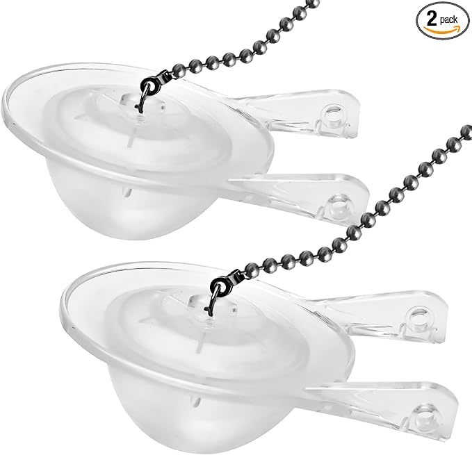 3-Inch Toilet Flappers Replacement Kit for Gerber 99-827, 3 Inch Toilet Flush Valve with Stainless Chain and Hook, High Performance Silicone Toilet Flapper - Reliable Toilet Flapper (Clear 2 PCS)