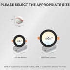 LVWIT Ultra-Thin Recessed Lighting 4 Inch with Junction Box, 800LM 2700K-5000K 5CCT LED Ceiling Lights, Dimmable Canless Wafer Downlight, ETL,FCC&IC, Smooth Trim, 6 Pack Black