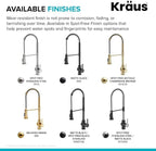 KRAUS Britt Commercial Style Single Handle Pull Down Kitchen Faucet in Spot-Free Stainless Steel/Matte Black, KPF-1691SFSMB
