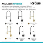 KRAUS Britt Commercial Style Pull-Down Single Handle Kitchen Faucet in Matte Black/Spot-Free Black Stainless Steel, KPF-1691MBSFSB