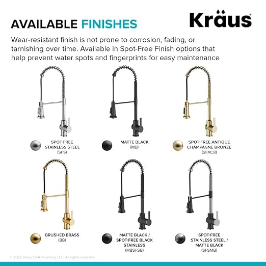 KRAUS Britt Commercial Style Pull-Down Single Handle Kitchen Faucet in Matte Black/Spot-Free Black Stainless Steel, KPF-1691MBSFSB