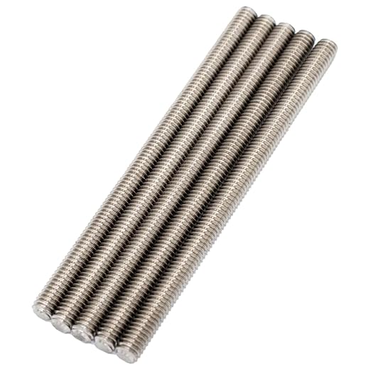 5/16"-18 Fully Threaded Rod Studs 5 Pack 5" Long Threaded Screw 304 Stainless Steel Right Hand Threads All Threaded Rod Studs for Anchor Bolts Clamps Hangers U-Bolts