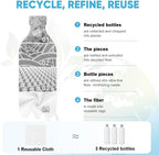 AIDEA Microfiber Cleaning Cloth Roll, White 50PK, Tear Away Reusable Paper Towels, Commercial Shop Rags, Microfiber Towels for Cars, Lint Free Rags for House, Kitchen, Automotive, 11.5"×11.5"