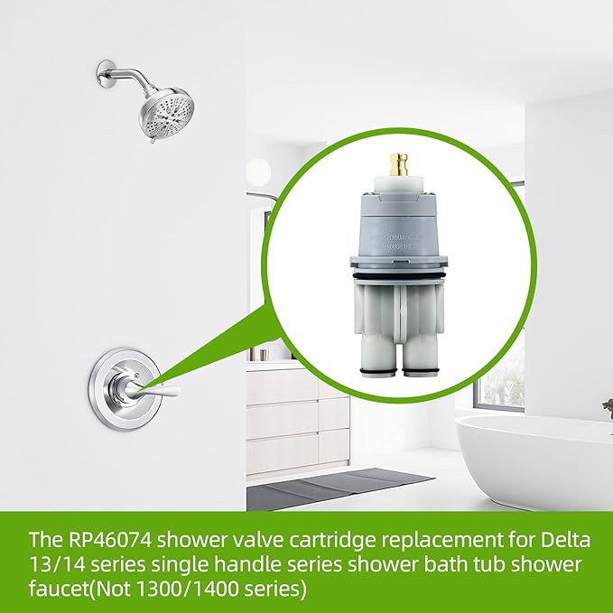 RP46074 Shower Cartridge for Delta MultiChoice 13/14 Series Shower Faucet Single Handle, Replacement Monitor Pressure Balance Cartridge, Including RP22734 Bonnet Nut